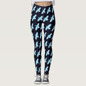 Blue Raven op sterren Leggings (Voorkant)