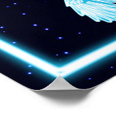 Blue Raven op sterren Poster (Hoek)