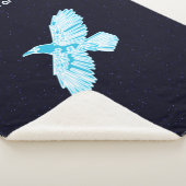Blue Raven op sterren Sherpa Deken (3/4)