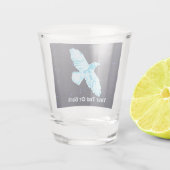 Blue Raven op sterren Shot Glas (Achterkant)