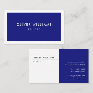 Blue Real Estate Agent Professional Broker Visitekaartje