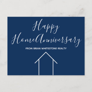 Blue Real Estate Company Custom House Marketing Briefkaart