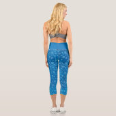 Blue Real Snowflake hiver vacances Capris Leggings (Verso)