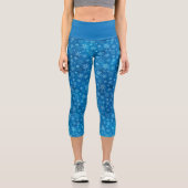 Blue Real Snowflake hiver vacances Capris Leggings (Recto)