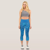 Blue Real Snowflake hiver vacances Capris Leggings (Recto)