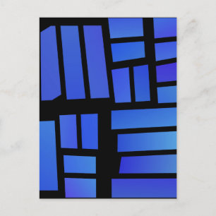 Blue Rectangular Tiles on a Black background Briefkaart