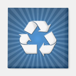 Blue Recyclen Magnet 001 Magneet