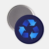 Blue Recycling Symbol Magnet Magneet (Voorkant / Achterkant)