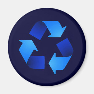Blue Recycling Symbol Magnet Magneet