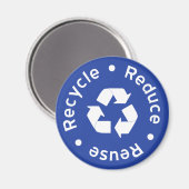 Blue Recycling Symbol Magnet Magneet (Voorkant / Achterkant)