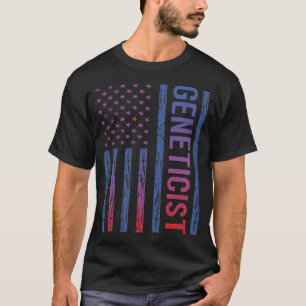 Blue Red American Flag Geneticist T-shirt