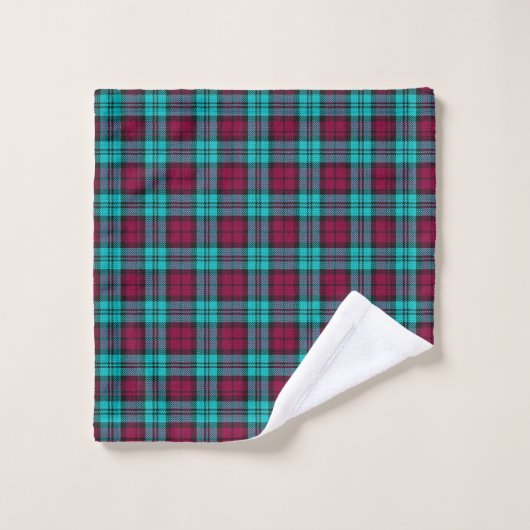 Blue Red Campbell Tartan Blackwatch Plaid (Gant de toilette)