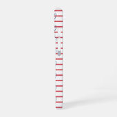 Blue Red Coastal Nautical Hearts Stripes Schattige iPhone 16 Hoesje (Linkerkant)