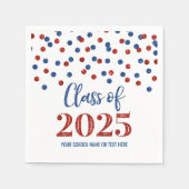 Blue Red Confetti Class 2025 Servet (Voorkant)