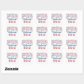 Blue Red Confetti Welcome Back Square Sticker (Vel)