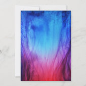 Blue & Red Fire Flames bruiloft uitnodiging Sjablo (Achterkant)