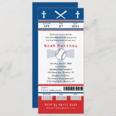 Blue Red First Community Baseball Ticket Kaart (Voorkant / Achterkant)