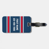 Blue Red Football Jersey Bagagelabel (Achterkant horizontaal)