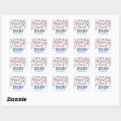 Blue Red Glitter Confetti Afstuderen 2020 Vierkante Sticker (Vel)