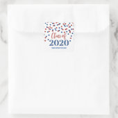 Blue Red Glitter Confetti Afstuderen 2020 Vierkante Sticker (Tas)