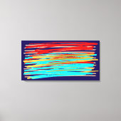Blue Red Gold Abstract Art Opgerold Canvas afdrukk (Voorkant)