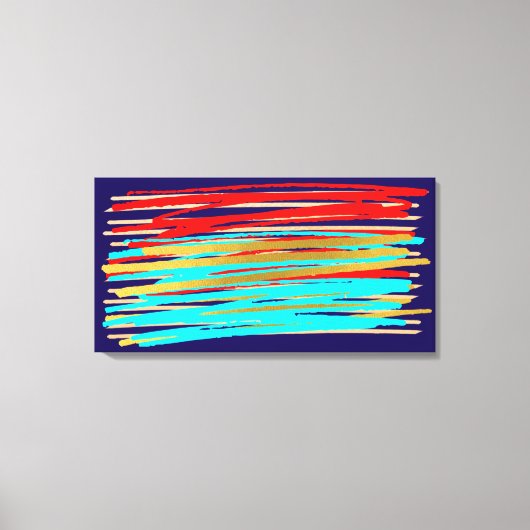 Blue Red Gold Abstract Art Opgerold Canvas afdrukk Afdruk (Voorkant)