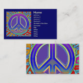 Blue Red Gold Fine Peace-teken Visitekaartje (Voorkant / Achterkant)