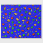 Blue Red Green Yellow Candy Cane kerstfeestdag Cadeaupapier (Vlak)