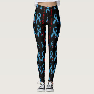 Blue/Red Hope Faith Strength Courage... Diabetes Leggings