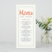 Blue Red manuscrit Typographie Retro Mariage Menu (Debout devant)