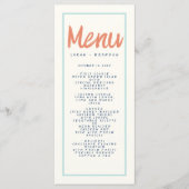 Blue Red manuscrit Typographie Retro Mariage Menu (Devant)