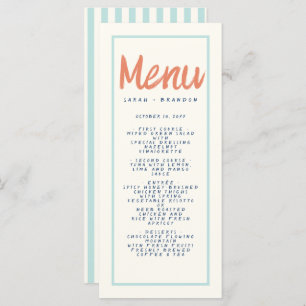Blue Red manuscrit Typographie Retro Mariage Menu