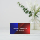 Blue Red Modern Simple Plain Visitekaartje (Staand voorkant)