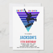 Blue Red Skateboards Invitations Anniversaire (Devant)