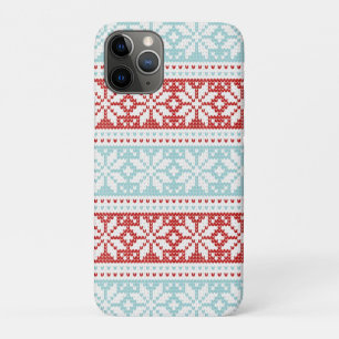 Blue Red Snowflakes kerstak iPhone 11 Pro Hoesje