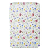 Blue Red Watercolor Wildflower Badmat (Voorkant Verticaal)