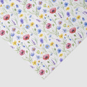 Blue Red Watercolor Wildflower Tissuepapier (Detail)