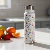 Blue Red Watercolor Wildflower Waterfles