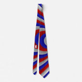 Blue Red White Fractal Art Pattern Monogram Stropdas (Achterkant)