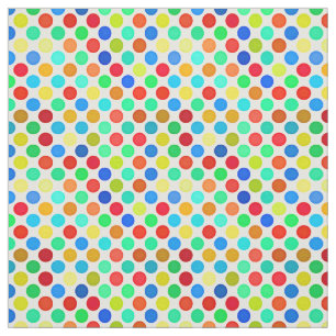 Blue Red Yellow Green Sinaasappel Polka Dots Patte Stof
