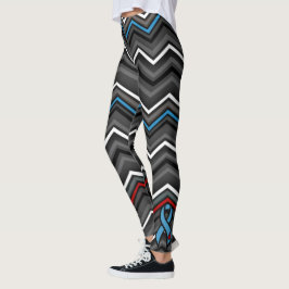 Blue/Red Zig Zag...Diabetes Leggings