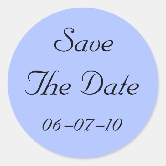 Blue Regency Enregistrer La Date Stickers Mariage (Devant)