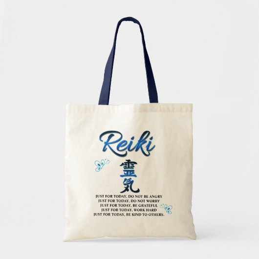  Blue Reiki Principles Canvas tas (Voorkant)