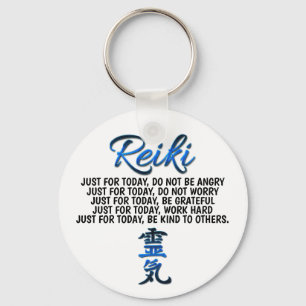 Blue Reiki Principles Keying Sleutelhanger