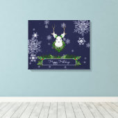Blue Reindeer Canvas Print (Insitu (Houten vloer))