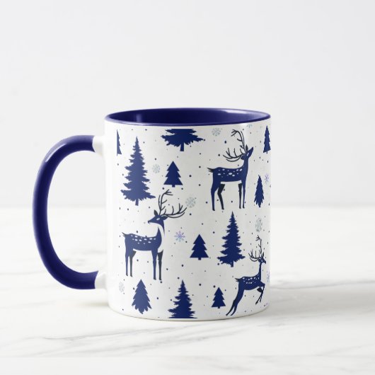 Blue Reindeer Christmas Mug Mok (Links)