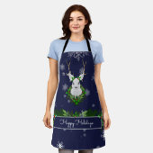 Blue Reindeer Christmas Schort (Gedragen)