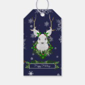 Blue Reindeer Gift Label Cadeaulabel (Voorkant)