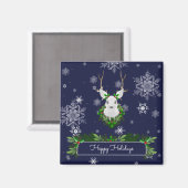 Blue Reindeer Magnet Magneet (Voorkant / Achterkant)