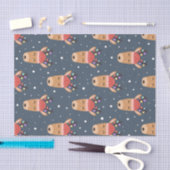 Blue Reindeer Rustic Cute Whimsical Fun Holiday Tissuepapier (Craft)